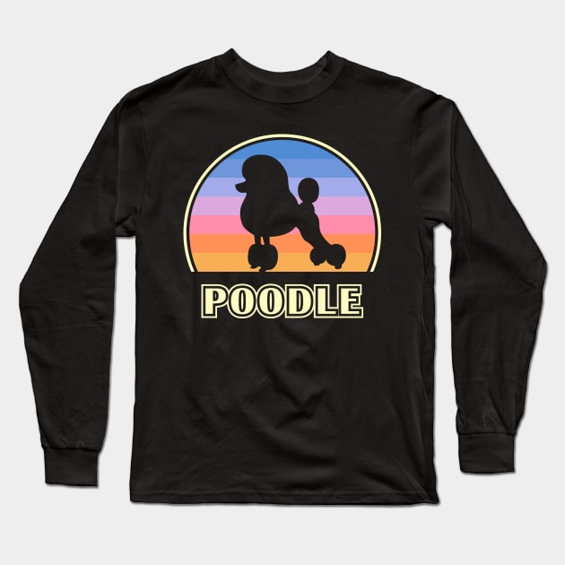 Poodle Vintage Sunset Dog Long Sleeve T-Shirt by millersye